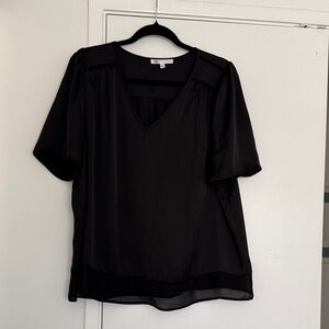 DR2 Black V-Neck Blouse